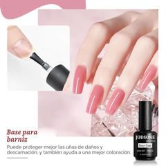 Set de Base coat + Top coat + Top coat mate para esmaltes de uñas en gel, marca JODSONE.Para esmaltes UV Led para una manicura en casa. Botes presentación de 5ml. cada uno.