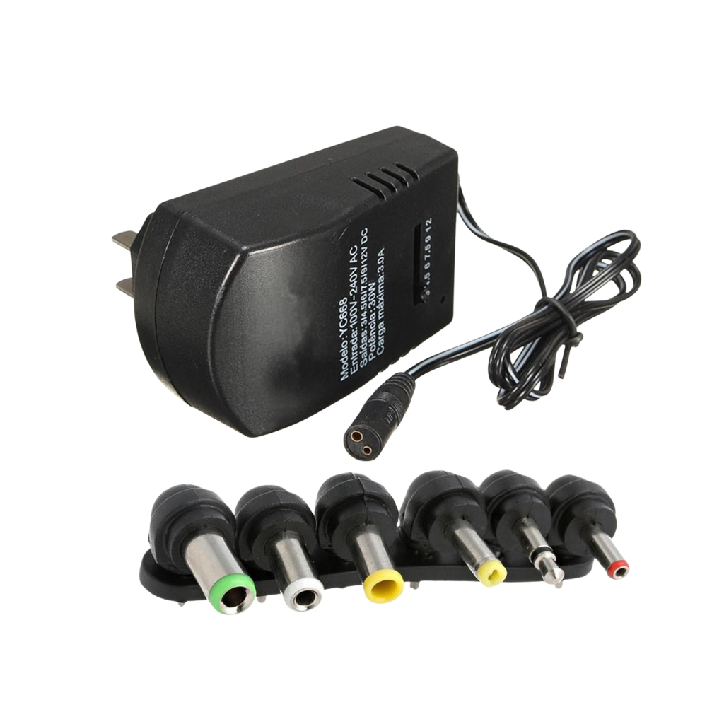 Fuente de alimentación Universal ajustable, entrada AC 100V - 240V y salida de 3-12V. Potencia 30W