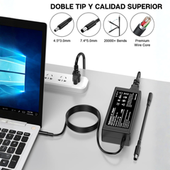 Cargador Adaptador de 45 W para laptop Dell compatible con Inspiron 11/13/14/15/17 3000 5000 7000 Series (3583 3593 5570) Latitude E5450 XPS 13-45 W AC 2 en 1 Cable de alimentación de computadora (4.5 x 3.0mm) Fuente de poder 19.5 V 2.31 A.