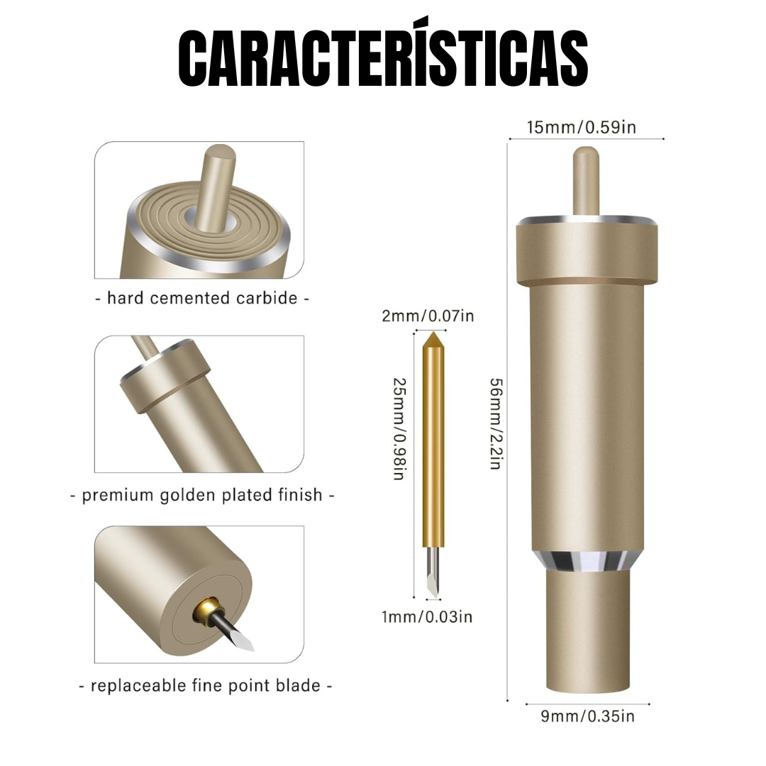 Carcasa (Housing) y Cuchilla de punta fina de alta calidad, compatible con Cricut Maker 3/Maker/Explore 3/Air 2/Air/One, incluye 1 cuchilla de punta fina.