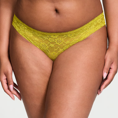 Bikini Panty VS. Panti Victoria Secret para mujer. Color verde de encaje.