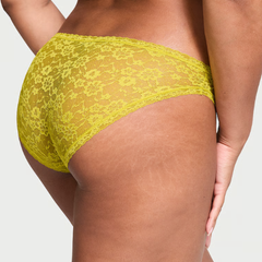 Bikini Panty VS. Panti Victoria Secret para mujer. Color verde de encaje.