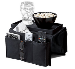 Organizador de reposabrazos - De 6 bolsillos con bandeja superior - Color negro