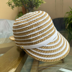 Sombrero Genuino de Diseñador Eric Javits NY - Dame Cap - Color White Mix.
