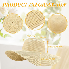 Sombrero de ala ancha para mujer , plegable, con protección solar UPF 50+, para verano. Sombrero de playa.
