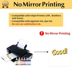 Vinil Textil para impresión Inkjet, marca TransOurDream Tru-Iron - Papel de transferencia de calor para tela. Paquete de 5 hojas tamaño carta (8.5 x 11 pulgadas), Vinilo de transferencia termoadhesivo para impresora de inyección de tinta.