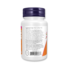 Vitamina D-3 2000 UI de Alta Potencia marca NOW Foods – 120 Cápsulas Blandas. Suplemento de Vitamina D.