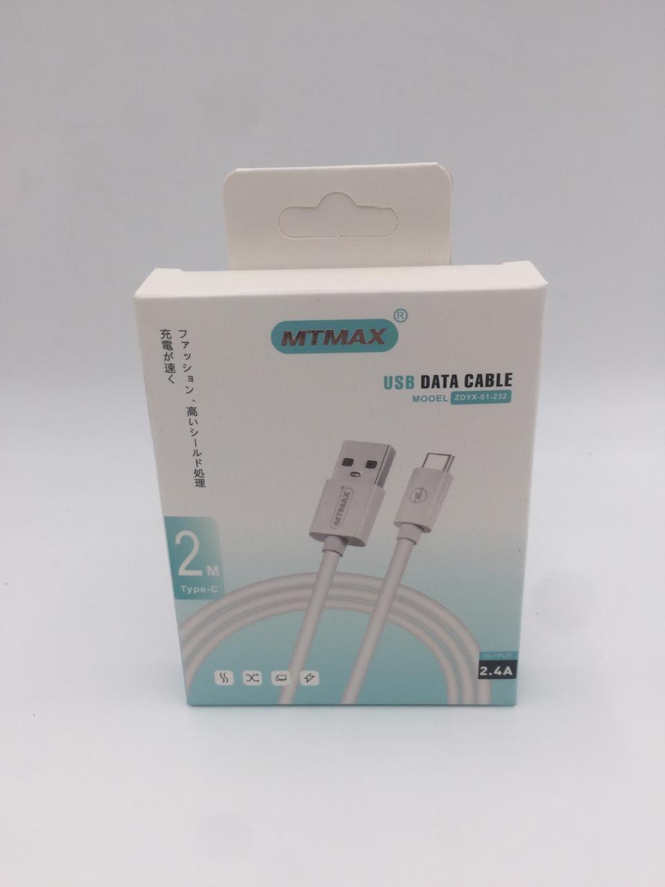 MTMAX Cable USB  a Tipo C, Negro