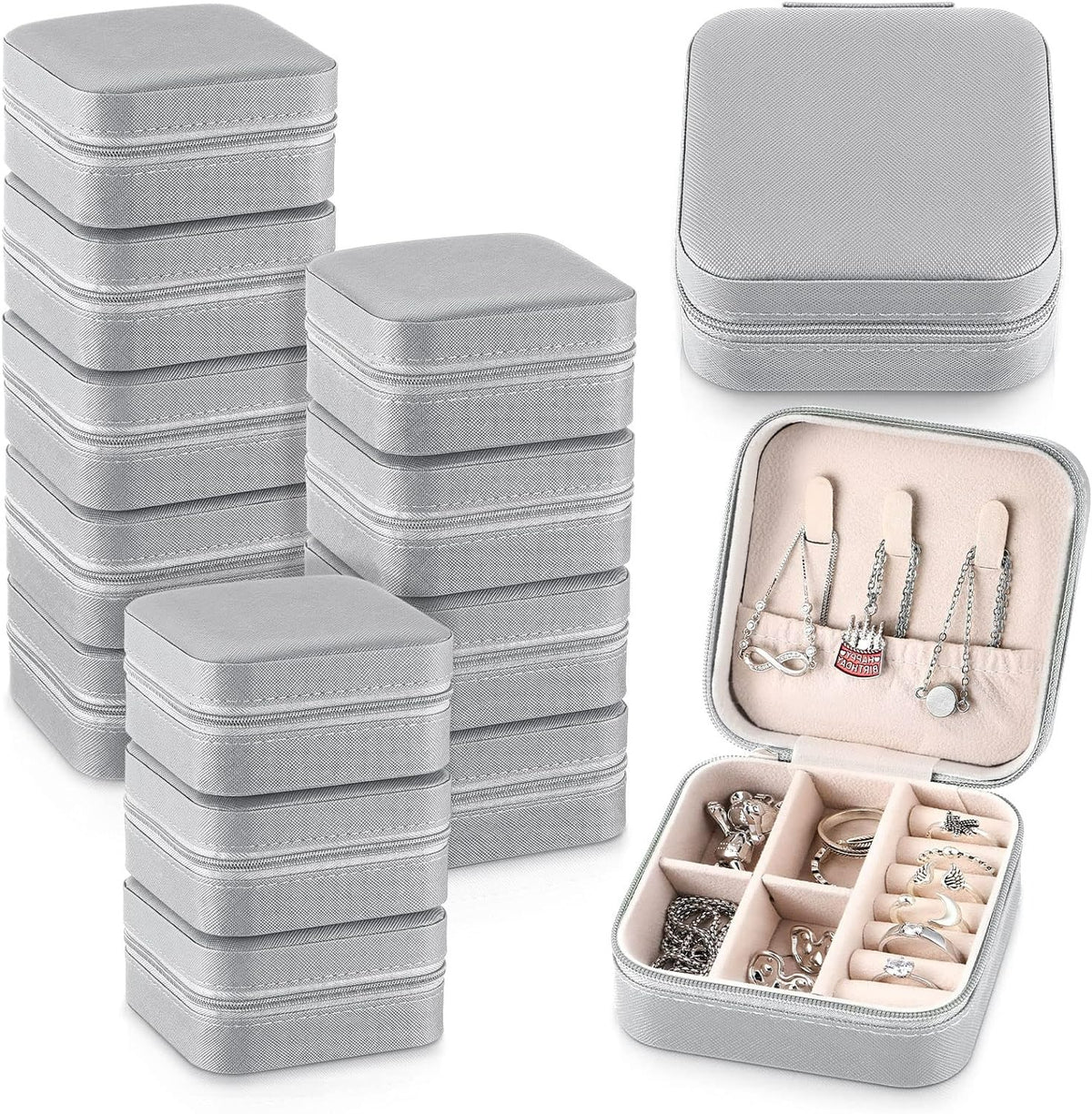 Joyeros. Cajas de joyería de viaje. Organizador portátil de joyería. Estuche para joyas.