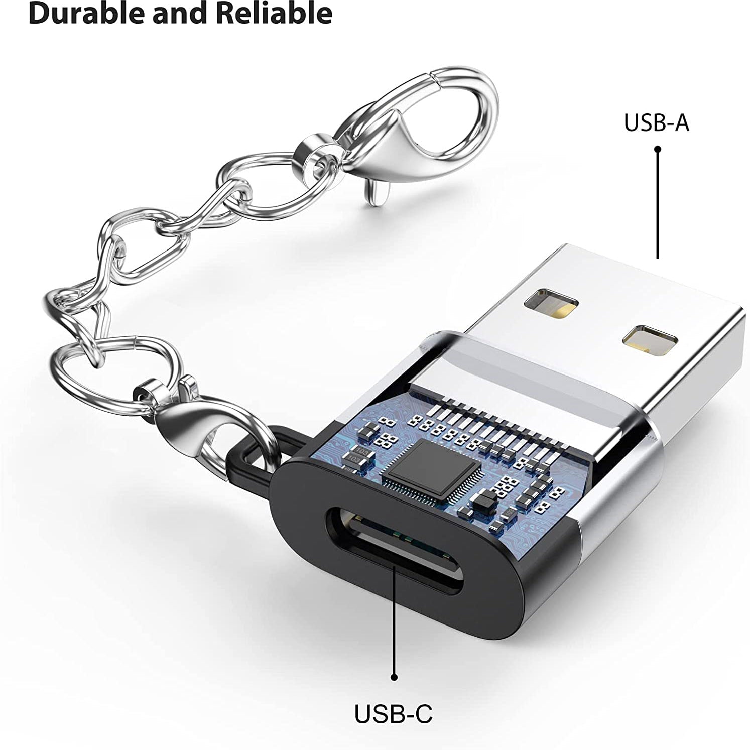 DteeDck - Adaptador USB C hembra a USB macho, paquete de 2